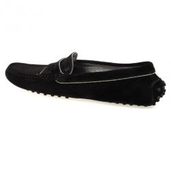 Pre Owned Tod's Black Suede Beaded Loafers Size 39
