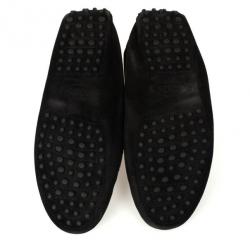 Pre Owned Tod's Black Suede Beaded Loafers Size 39