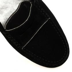 Pre Owned Tod's Black Suede Beaded Loafers Size 39