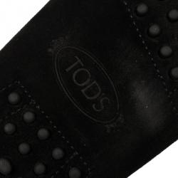 Pre Owned Tod's Black Suede Beaded Loafers Size 39