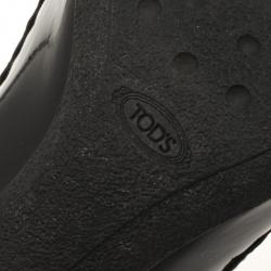 Pre Owned Tod's Black Patent Leather 'Jodie' Penny Loafer Pumps Size 36.5