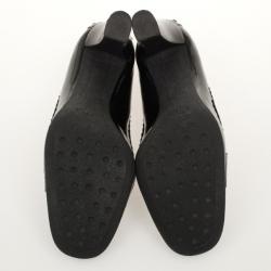 Pre Owned Tod's Black Patent Leather 'Jodie' Penny Loafer Pumps Size 36.5