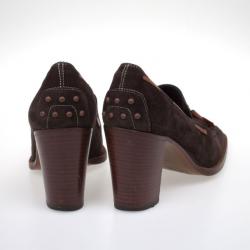 Pre Owned Tod's Brown Suede Tassel Loafer Pumps Size 36.5
