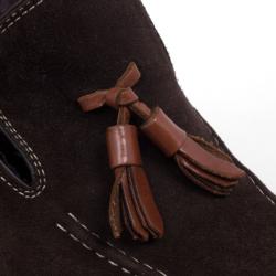 Pre Owned Tod's Brown Suede Tassel Loafer Pumps Size 36.5