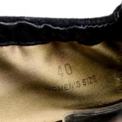 مملوكة مسبقًا Tod's Blue Suede Flower Embellished Square Toe Ballerinas Size 40