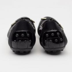 Pre Owned Tod's For Ferrari Black Satin Ballerina Flats Size 36