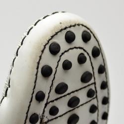 Pre Owned Tod's White Patent Heaven Trimmed Moc Driving Loafers Size 40