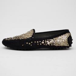 مملوكة مسبقًا Tod's Gommino Ricamo Spray Sequined Loafers size 36.5