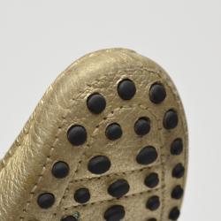 Pre Owned Tod's Gold Metallic Driving Loafers Size 38