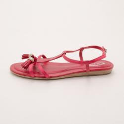 Pre Owned Tod's Pink Tassel Sandals Size 37.5