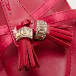 Pre Owned Tod's Pink Tassel Sandals Size 37.5