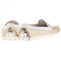 مملوكة مسبقًا Tod's Gold Python Penny Loafers Size 39