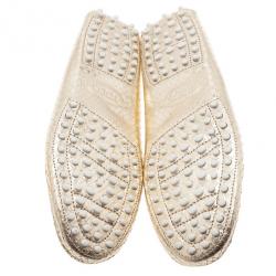 مملوكة مسبقًا Tod's Gold Python Penny Loafers Size 39
