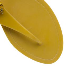 Pre Owned Tod’s Yellow Tassel Detail Thong Jelly Sandals Size 38