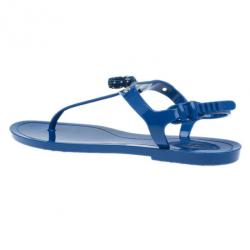 مملوكة مسبقًا Tod’s Blue Tassel Detail Thong Jelly Sandals Size 38