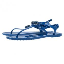 مملوكة مسبقًا Tod’s Blue Tassel Detail Thong Jelly Sandals Size 38