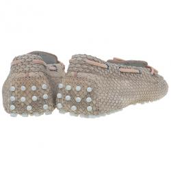 مملوكة مسبقًا Tod's Beige Python Bow Loafers Size 38