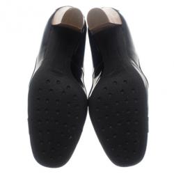 Pre Owned Tod's Black Patent Loafer Pumps Size 37.5