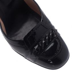 Pre Owned Tod's Black Patent Loafer Pumps Size 37.5