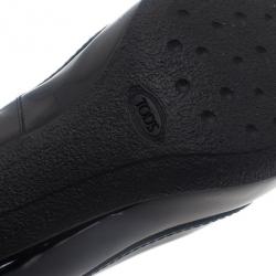 Pre Owned Tod's Black Patent Loafer Pumps Size 37.5