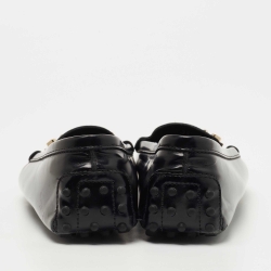 Pre Owned Tod's Black Leather Jeweled Slip On Loafers Size 39