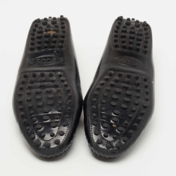 Pre Owned Tod's Black Leather Jeweled Slip On Loafers Size 39