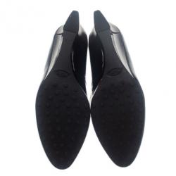 Pre Owned Tod’s Black Patent Wedges Pumps Size 38.5