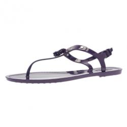 Pre Owned Tod's Purple Tassel Detail Thong Jelly Sandals Size 41