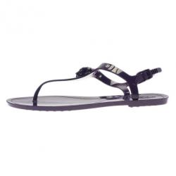 Pre Owned Tod's Purple Tassel Detail Thong Jelly Sandals Size 41