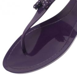Pre Owned Tod's Purple Tassel Detail Thong Jelly Sandals Size 41