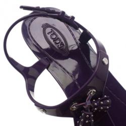 Pre Owned Tod's Purple Tassel Detail Thong Jelly Sandals Size 41