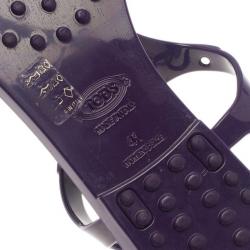 Pre Owned Tod's Purple Tassel Detail Thong Jelly Sandals Size 41