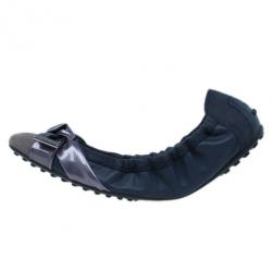 Pre Owned Tod's Purple Suede and Leather Ballet Flats Size 40.5