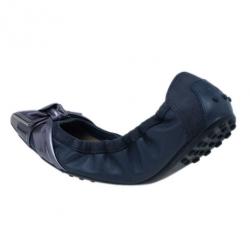 Pre Owned Tod's Purple Suede and Leather Ballet Flats Size 40.5