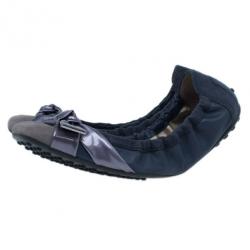 Pre Owned Tod's Purple Suede and Leather Ballet Flats Size 40.5