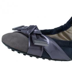 Pre Owned Tod's Purple Suede and Leather Ballet Flats Size 40.5