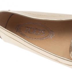 Pre Owned حذاء تودز "جوميني" بيني لوفر جلد ذهبي مقاس 39