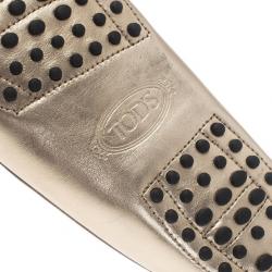 Pre Owned حذاء تودز "جوميني" بيني لوفر جلد ذهبي مقاس 39