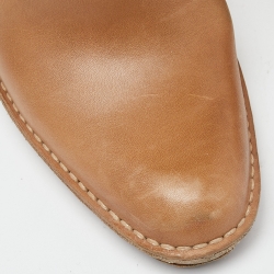 Tod's Beige Leather Block Heel Mules Size 36
