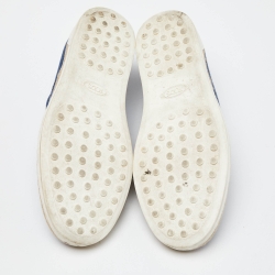 Tod's Blue Denim Francesina Slip On Espadrille Sneakers Size 36.5