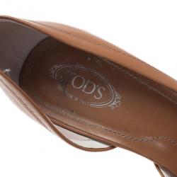 Pre Owned Tod's Beige Leather D'orsay Pumps Size 39