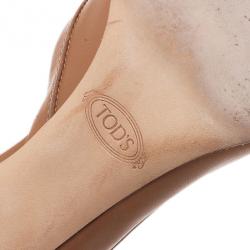 Pre Owned Tod's Beige Leather D'orsay Pumps Size 39