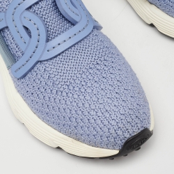 Pre Owned Tod's Blue Woven Fabric And Leather Catena Slip On Sneakers Size 38