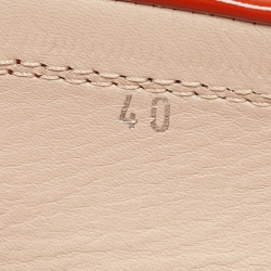 مملوكة مسبقًا Tod's Orange Patent Leather Penny Loafers Size 40