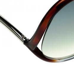 Pre Owned Tom Ford Brown Tortoise TF372 Ivanna Sunglasses