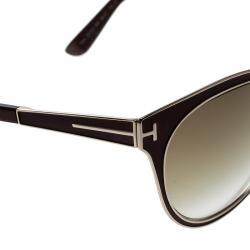 Pre Owned Tom Ford Brown TF373 Nina Cat Eye Sunglasses 