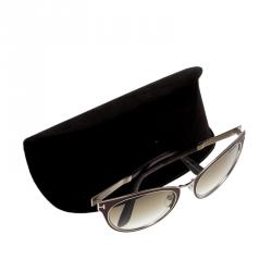 Pre Owned Tom Ford Brown TF373 Nina Cat Eye Sunglasses 