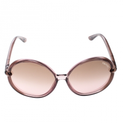 Pre Owned نظارة شمسية توم فورد TF 167 كاثلين بنفسجي فاتح مستديرة كبيرة