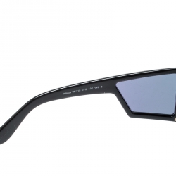 Pre Owned Tom Ford Black/ Blue Gold Mirrored TF 710 Atticus Square Shield Sunglasses