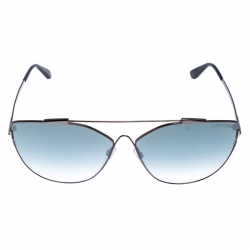 Pre Owned Tom Ford Gunmetal Tone/ Blue Gradient TF563 Jacquelyn Cat Eye Sunglasses